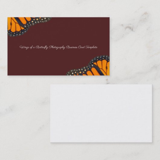 Carte De Visite Le papillon de monarque s'envole le modèle de (Devant / Derrière)
