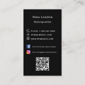 Carte De Visite Le papillon noir Qr logo des médias sociaux (Dos)