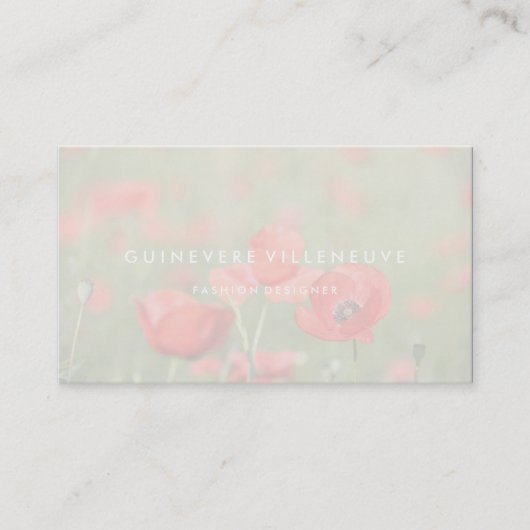 Carte De Visite Le pavot romantique personnalisable fleurit des (Devant)
