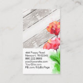 Carte De Visite Le pavot rouge rustique de *~* fleurit le bois (Dos)