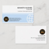 Carte De Visite Le PDG fondateur de Blue Global Box Stripes (Devant / Derrière)