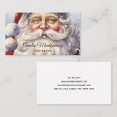 Carte De Visite Le Père Noël rétro dans un Noël Casquette rouge (Devant / Derrière)