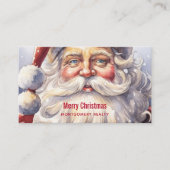 Carte De Visite Le Père Noël rétro dans un Noël Casquette rouge (Devant)