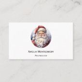 Carte De Visite Le Père Noël rétro dans un Noël Casquette rouge (Devant)