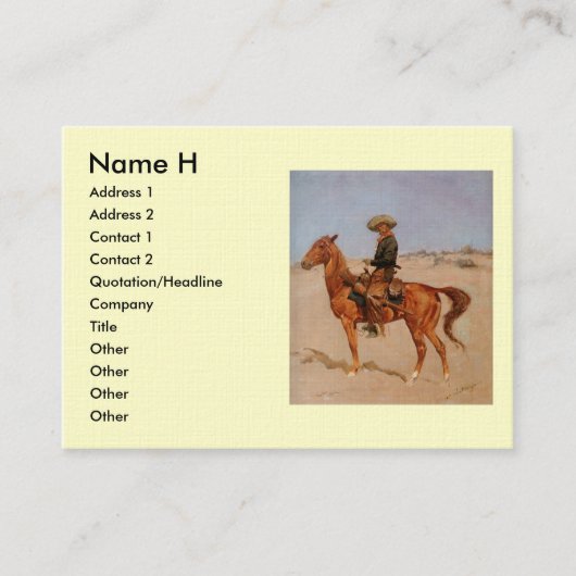 Carte De Visite Le perforateur de Frederic Remington (1895) (Devant)