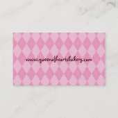 Carte De Visite le petit gâteau rose de coeur arrose des biscuits (Dos)