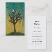 Carte De Visite Le petit oiseau chante la peinture assez originale (Devant / Derrière)