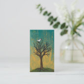 Carte De Visite Le petit oiseau chante la peinture assez originale (Debout devant)