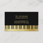 Carte De Visite Le piano de professeur de musique verrouille le (Dos)