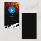 Carte De Visite Le piano de symboles de musique de monogramme (Devant / Derrière)