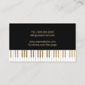 Carte De Visite Le piano d'or de noir de professeur de musique (Dos)