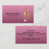 Carte De Visite Le piano élégant de professeur de musique (Devant / Derrière)