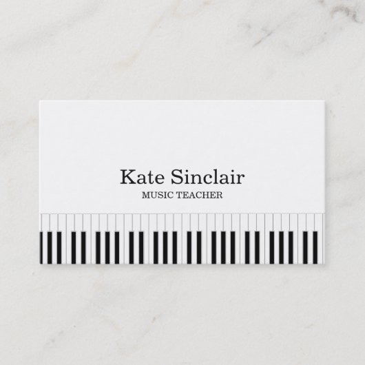 Carte De Visite Le piano élégant de professeur de musique (Devant)