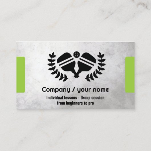 Carte De Visite Le pickleball vert et gris (Dos)