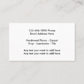 Carte De Visite Le plancher à la maison simple entretient des (Dos)