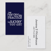 Carte De Visite Le plus dur vous pratique, plus vous devenez (Devant / Derrière)