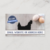 Carte De Visite Le poulet de la meilleure qualité frais de qualité (Dos)