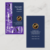 Carte De Visite Le pourpre chic de débit-crédit numérote la (Devant / Derrière)