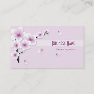 Carte De Visite Le pourpre de fleur de ressort fleurit des