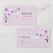 Carte De Visite Le pourpre de fleur de ressort fleurit des (Devant / Derrière)