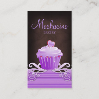 Carte De Visite Le pourpre de petit gâteau de boulangerie