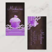 Carte De Visite Le pourpre de petit gâteau de boulangerie (Devant / Derrière)