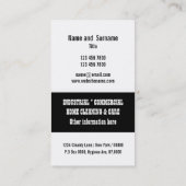 Carte De Visite Le professionnel de service de nettoyage (Dos)