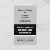 Carte De Visite Le professionnel de service de nettoyage (Dos)