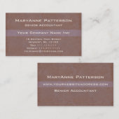 Carte De Visite Le professionnel du comptable élégant en bronze (Devant / Derrière)