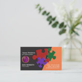 Carte De Visite Le puzzle coloré élégant simple rapièce (Debout devant)