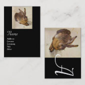 Carte De Visite LE RABBIT ( Jeune lièvre ) Monogramme, noir et or (Devant / Derrière)