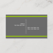 Carte De Visite Le réalisateur gris, blanc, vert citron attire l'o (Dos)