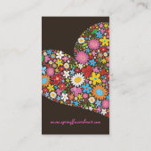 Carte De Visite Le ressort lunatique fleurit l'amour de coeur de (Dos)