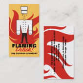 Carte De Visite Le rétro chef masculin vaniteux flambe (Devant / Derrière)