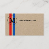 Carte De Visite Le rétro cru de style a inspiré deux rayures (Dos)