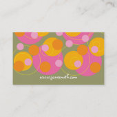 Carte De Visite Le rétro rose d'amusement d'art abstrait de mod (Dos)