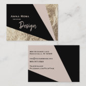 Carte De Visite Le rose abstrait de *~* rougissent feuille d'or (Devant / Derrière)