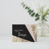 Carte De Visite Le rose abstrait de *~* rougissent feuille d'or (Debout devant)