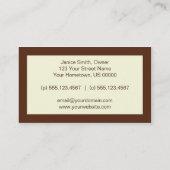 Carte De Visite Le rose brun chocolat fleurit l'oiseau (Dos)