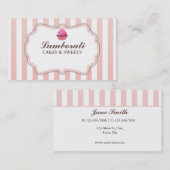 Carte De Visite Le rose de boulangerie de petit gâteau barre (Devant / Derrière)