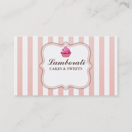 Carte De Visite Le rose de boulangerie de petit gâteau barre (Devant)