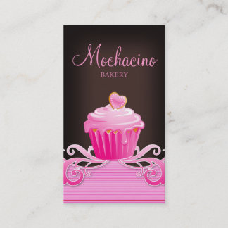 Carte De Visite Le rose de petit gâteau de boulangerie