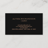 Carte De Visite Le Rose tendance Luxe Faux Gold Floral (Dos)