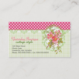 Carte De Visite Le rose vintage fleurit le rêve de cottage