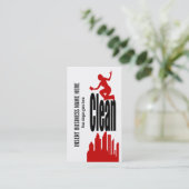 Carte De Visite Le rouge de noir de service de nettoyage (Debout devant)