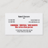 Carte De Visite Le rouge de noir de service de nettoyage (Dos)