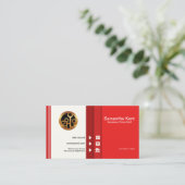 Carte De Visite Le rouge professionnel simple pose le consultant (Debout devant)