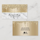 Carte De Visite Le salon de beauté branché Marble Gold Drives (Devant / Derrière)