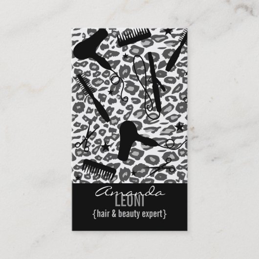 Carte De Visite Le salon d'empreinte de léopard de neige usine la (Devant)