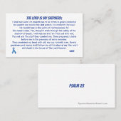 Carte De Visite Le Seigneur est mon berger PSALM 23 Ruban bleu (Devant / Derrière)